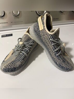 Gray/Cream Knit Slip-On Sneakers